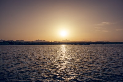 The water at sunset
